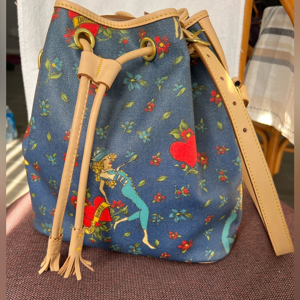 Vintage RARE Dooney & Bourke Sailor Girl Tattoo Bucket Bag